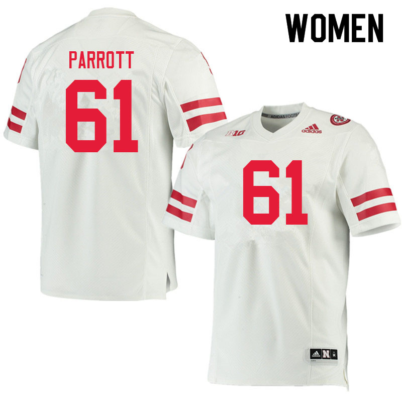 Women #61 Dylan Parrott Nebraska Cornhuskers College Football Jerseys Sale-White